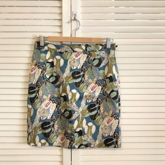 Roberto Cavalli Green Patterned Pencil Mini Skirt - Picture 3 of 10